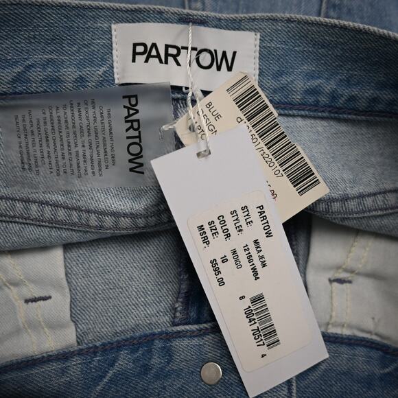 Partow Mika High Waist Jeans Denim Size 10 Light Wash Tapered Cropped - Picture 7 of 7